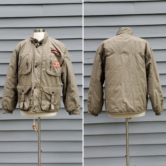 Vintage 90s y2k Khaki Insulated Outback Australia Kangaroo Command Bomber Jacket - Picture 2 of 7